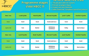 HBCC Stages été 2024