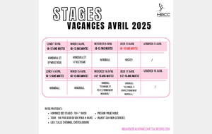 Stages vacances avril
