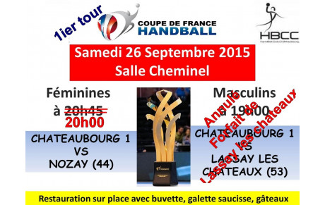 MATCHS DE COUPE DE FRANCE 26 SEPTEMBRE 2015
