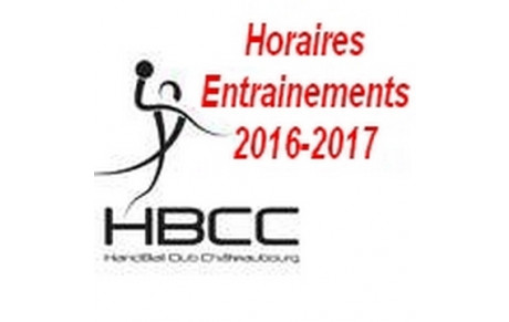 ENTRAINEMENTS 2016-2017 A PARTIR DE NOVEMBRE 2016