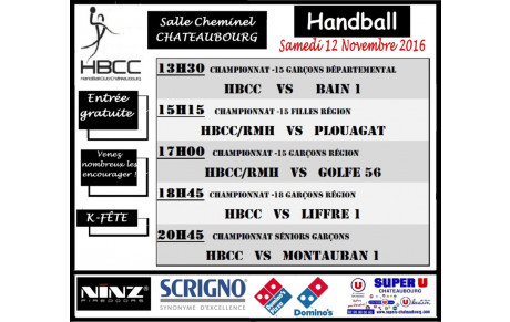 JOURNEE HANDBALL DU 12 NOVEMBRE 2016 SALLE CHEMINEL