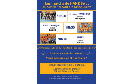 Journée handball à Acigné + repas et soirée &quot;disco&quot; LE 1 AVRIL 2017