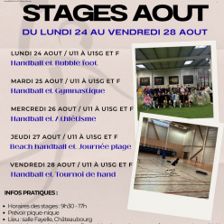 Stages de reprise d'août 2026